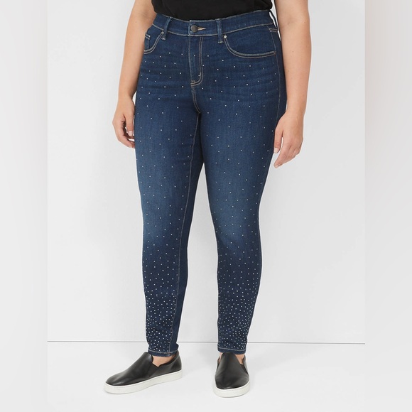 Lane Bryant Denim - Lane Bryant Signature Fit Skinny Jean With Rhinestones